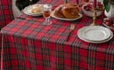 艾薇桌布长方形餐桌布圣诞茶几台布新年红色结婚桌垫140*260丰收红格 实拍图