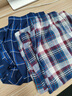 浪莎男士睡裤男短裤纯棉夏季薄款宽松大码格纹休闲五分裤外穿沙滩短裤 水立方 XL 实拍图