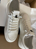 百丽（Belle）厚底小白鞋男春季新款牛皮休闲鞋舒适板鞋A1230CM3预售 白色 39 (245mm) 实拍图