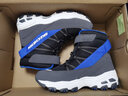 Skechers斯凯奇儿童绒绒靴雪地靴保暖男童棉鞋防寒加绒高帮女童靴660092L 男童/黑色/蓝色/BKBL 32 实拍图