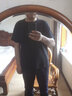 MUJI 男式 粗棉线 天竺编织 口袋短袖T恤 ABA05A0S 黑色 XL 实拍图