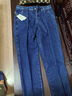 AEMAPE苹果纯棉秋冬季牛仔裤中老年高腰深裆宽松直筒爸爸装百搭加绒长裤 （厚款）D款#深蓝色 33 (2尺6) 实拍图