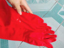 尔苗 加厚橡胶皮加绒女防水保暖洗衣洗碗洗车水产家务手套 红色 1双装 晒单实拍图