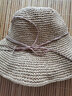 MISMEMO草帽女夏天太阳帽大沿可折叠卷边遮阳帽出游沙滩帽简约蝴蝶结休闲草编凉帽镂空钩针渔夫帽子 浅咖色 实拍图