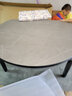 初屋 餐桌 岩板餐桌椅组合现代简约伸缩折叠圆桌家用小户型实木饭桌子 黑灰色-意大利灰岩板-实木椅 1.5m 单餐桌 实拍图
