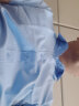 卡帝乐鳄鱼(CARTELO)衬衫男 纯色休闲短袖衬衫舒适透气白衬衣男 1F158101312D 浅蓝-短袖 3XL 实拍图
