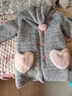 恒孞女童外套秋冬装儿童中长款毛呢外套中大童夹棉加厚小女孩大衣衣服 灰色 150 实拍图