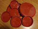 雅亭 鑫腾花卉 圆形塑料托盘 花盆托盘 托盘 圆形波浪边 塑料花盆盆栽 240型内口径18厘米 砖红色 实拍图