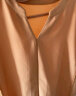 尚都比拉雪纺衫女气质V领灯笼袖打底衫女夏装 暖橙色 XL  晒单实拍图