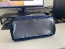 宜丽客（ELECOM）日本化妆包痛包手拿包可视便携保护包透明袋数码收纳包配件收纳包 L码 藏蓝色 实拍图