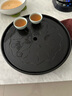 金镶玉陶瓷茶盘茶托 家用储水蓄水式茶台功夫茶具配件30*30cm 荷叶陶瓷茶盘30*30 实拍图
