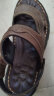 骆驼（CAMEL）男士商务两穿头层牛皮沙滩凉拖鞋 G13M211017 深棕 40  晒单实拍图