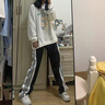 卡度顿裤子男春夏季侧边全开纽扣篮球运动裤排扣直筒高街休闲九分裤男 （全开）KZ17黑色 3XL 实拍图