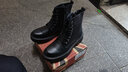 井迈【牛皮】马丁靴男中帮英伦秋冬款增高黑色高帮皮鞋机车工装短靴子 黑色高帮拉链【四季款】 43 码（=运动鞋44） 实拍图