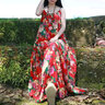 乱在江南印花吊带连衣裙女夏季新品海边波西米亚裙宽松休闲旅游度假沙滩裙 红色（配腰带） S 实拍图