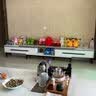 丰舍茶几 岩板茶几电视柜组合 现代简约实木小户型家用可伸缩电视墙柜 1.4米茶几+两边伸电视柜-雪山白 黑白框架 实拍图