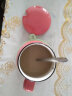 贝瑟斯 创意陶瓷杯马克杯带盖带勺牛奶杯早餐杯陶瓷杯子 咖啡杯套装 办公室水杯子喝水杯麦片杯 红色 实拍图