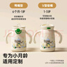 taoqibaby婴儿保温杯儿童学饮杯宝宝鸭嘴水杯外出吸管防漏婴儿杯6个月以上 米乳白-380ml【吸嘴+鸭嘴+背带】 实拍图