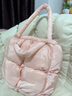 繁夏 秋冬新款小众菱格方块托特包大容量百搭手提包拉链单肩包女 菱格羽绒包【粉色】 实拍图
