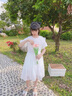 G.duck童装女童连衣裙夏季儿童公主裙韩版时尚23新款小女孩泡泡袖雪纺裙 白色 150 尺码11~12岁【140-150cm】 实拍图