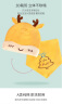 贝娜茜婴儿帽子秋冬季新生儿胎帽纯棉6-12个月春秋薄款婴幼儿套头帽秋季 1102-睡眠小鹿-黄色 0-12个月 帽子+围巾-加棉款 实拍图