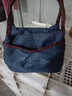 加厚防水牛津帆布便当包手提小花布包手拎小包饭盒袋女休闲包Lq 牛仔蓝纯色(三拉链) 实拍图