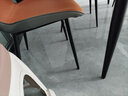 圣度朗北欧轻奢餐椅家用现代简约餐桌椅子靠背极简餐桌凳子2022新款 深灰皮革+橘色科技布 加厚款(承 实拍图