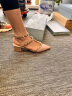 康莉（COMELY）铆钉粗跟包头凉鞋女春季尖头单鞋时尚通勤中跟女鞋 粉紫色 37  晒单实拍图