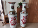 垚罄 景德镇陶瓷器粉彩大花瓶落地客厅摆件乔迁礼物酒店公司开业礼品 锦绣满园-开堂款 1.2米单个 配底座 实拍图