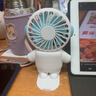 迷你小风扇定制logo印字图案宣传广告礼品展会活动赠品手持usb户外随身便携式可爱充电小电扇 旗舰版【象牙白+支架底座】 充电款 实拍图