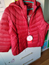 坦博尔轻薄羽绒服女短款宽松脱卸帽秋保暖女士外套TD236256 戎美红 185  实拍图