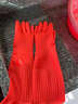 巧姨橡胶手套加长保暖一体植绒洗碗洗衣服女手套加长款 45cm加长一体绒1双装 S(小码) 实拍图