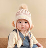贝娜茜婴儿帽子秋冬季6-12个月儿童帽子加厚保暖护耳帽针织毛线帽冬天潮 小熊熊-米色 6个月-4岁（44-51.5CM） 实拍图