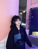 娇茹妮 高街连帽卫衣女装春秋薄款ins韩版外套宽松韩版ins潮学生慵懒风薄款上衣外套连帽衫 黑色（普通薄款） L 实拍图