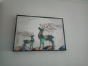 柳莺花燕免打孔电表箱装饰画现代简约客厅餐厅挂画电闸箱配电箱遮挡壁画 幸福麋鹿 70X50遮挡60X40表箱 上掀款 实拍图