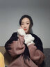 云见森知 手套女冬天可爱毛绒手套韩版潮冬季加绒加厚保暖手套学生半指眯眼熊手套 眯眼熊手套-白色 实拍图