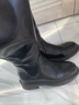 他她（TATA）黑色V口长筒靴女英伦加绒抗寒高筒靴骑士靴冬季G5JA1DG2 黑色（绒里） 35 实拍图