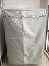 创前小天鹅洗衣机罩防水防晒上开盖波轮通用海尔防尘套直筒隔热定制 银色简约加厚拉链款 实拍图