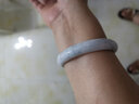 泽心雅玉 翡翠玉手镯糯冰种豆绿色处理级少女款送女友 飘手镯58-59（适合105斤-120斤） 实拍图