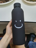 贞嘻水杯保温杯男士杯子年会奖品礼品送员工实用大容量不锈钢车载学生 黑色笑脸保温杯510ml 实拍图