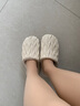 远港2025新款高级感防水棉拖鞋女pu皮秋冬季保暖加绒居家用室内男冬天 霜白色 36-37 (适合35-36脚) 实拍图