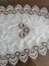 泰绣 餐桌垫欧式蕾丝餐桌旗茶几旗小盖布美式电视柜台布椭圆装饰巾 两色可选 322-10浅褐色 50*100cm含中心花边 实拍图