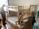 北欧公爵全实木高低松木上下床双层实木上下铺成人木床小孩高低分体床 分体梯柜+床垫+抽（双梯款） 宽度上1.3米  下1.5米 实拍图