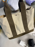 伊梵络日系休闲包包2024新款加厚多层帆布包女士手拎饭盒便当包斜挎包 卡其色 实拍图