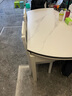 奥利克丝 亮光岩板餐桌椅组合 现代简约实木餐桌可伸缩折叠圆桌吃饭桌子 白+白框架205#木椅款-哑光雪山白 1.5米 一桌六椅【12MM加厚岩板】 实拍图