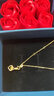 中国珠宝生日新年礼物送女友黄金项链女999足金怦然心动爱心锁骨链 实拍图