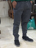 皮尔卡丹休闲裤男秋冬棉质加绒加厚保暖宽松长裤男士冬季束脚跑步运动裤子 拉链口袋黑色+拉链口袋深灰 XL 实拍图