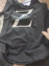 阿诺顿【纯棉四件】短袖t恤男士半截袖衫衣服男装夏季圆领宽松青年大码 格黑+K灰+S灰+R黑 L 建议120-135斤 实拍图