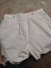 木荣松紧五分裤女夏季2026新款韩版高腰宽松薄款纯棉休闲中裤阔腿短裤 白色 2XL(建议125-135斤) 实拍图
