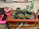 正扬茶盘家用套装简约功夫茶具实木托盘茶台排水式茶海 铜扣盘44*28红檀马到成功+4件套 实拍图